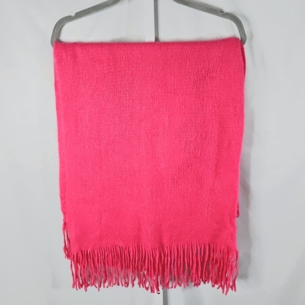 Vince Camuto Hot Pink Wrap Fringe Scarf NWT - 76X26